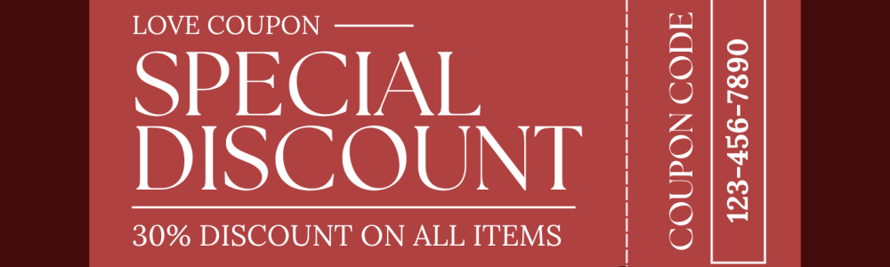 Red Simple Special Discount Coupon A4 Document